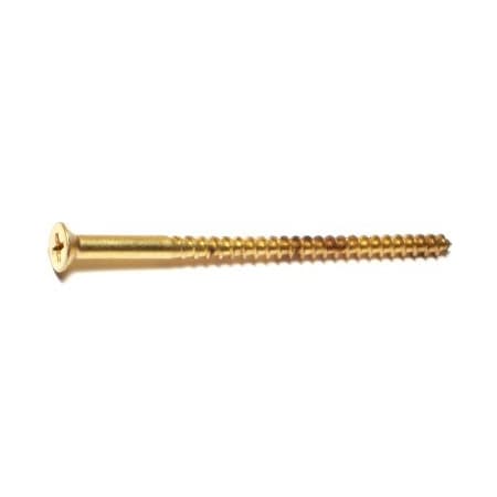 Midwest Fastener Wood Screw, #8, Plain Brass Flat Head Phillips Drive, 15 PK 68342